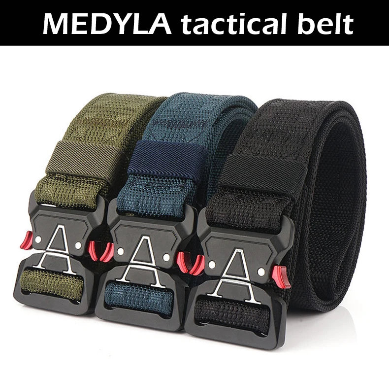 MEDYLA, быстроразъемный мужской ремень, бренд, унисекс, дизайн, стальная пряжка, мужской качественный холщовый эластичный пояс, повседневный мужской пояс
