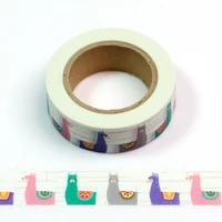 1pc cute hobbyhorse animal paper masking tapes japanese washi tape diy scrapbooking sticker tape 15mm x 10m