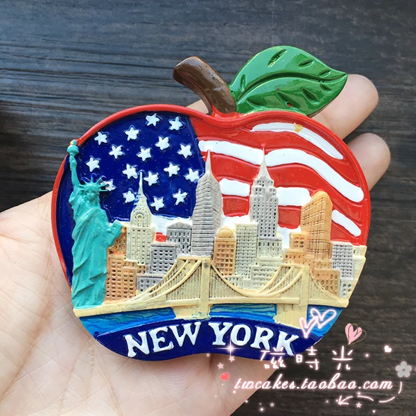 Europe United States New York Tourist Memorial Landscape Fridge Magnets 3D Magnet Sticker Travel Souvenir Kitchen Decoration | Дом и сад