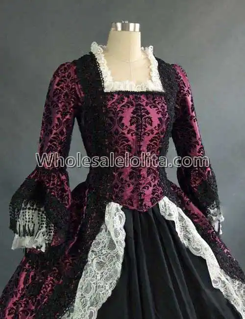 Винтажные костюмы 1860 s бальное платье для гражданских войн Southern Belle/готическое