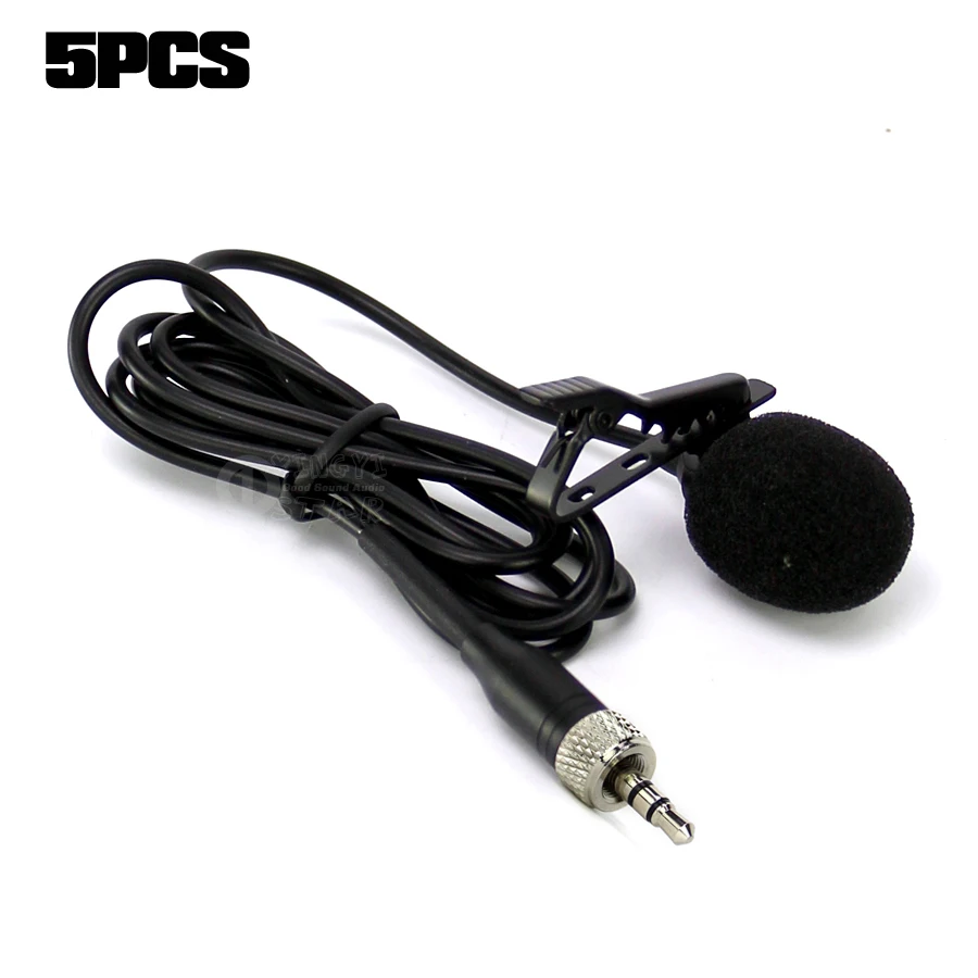 

5PCS Tie Clip Lapel Mic Screw Lockable 3.5mm Jack Stereo Condenser Lavalier Microphone For Wireless BodyPack Transmitter Karaoke