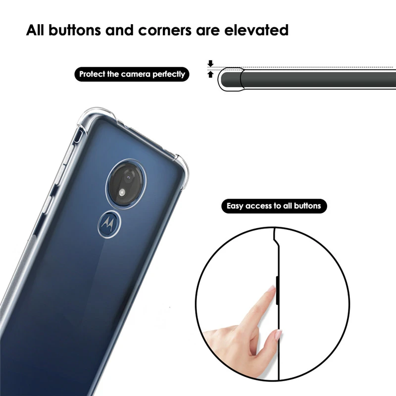 Прозрачный противоударный мягкий чехол из ТПУ для Motorola Moto G7 One Power G6 G5 G5S G4 E5 E6S E6 Plus