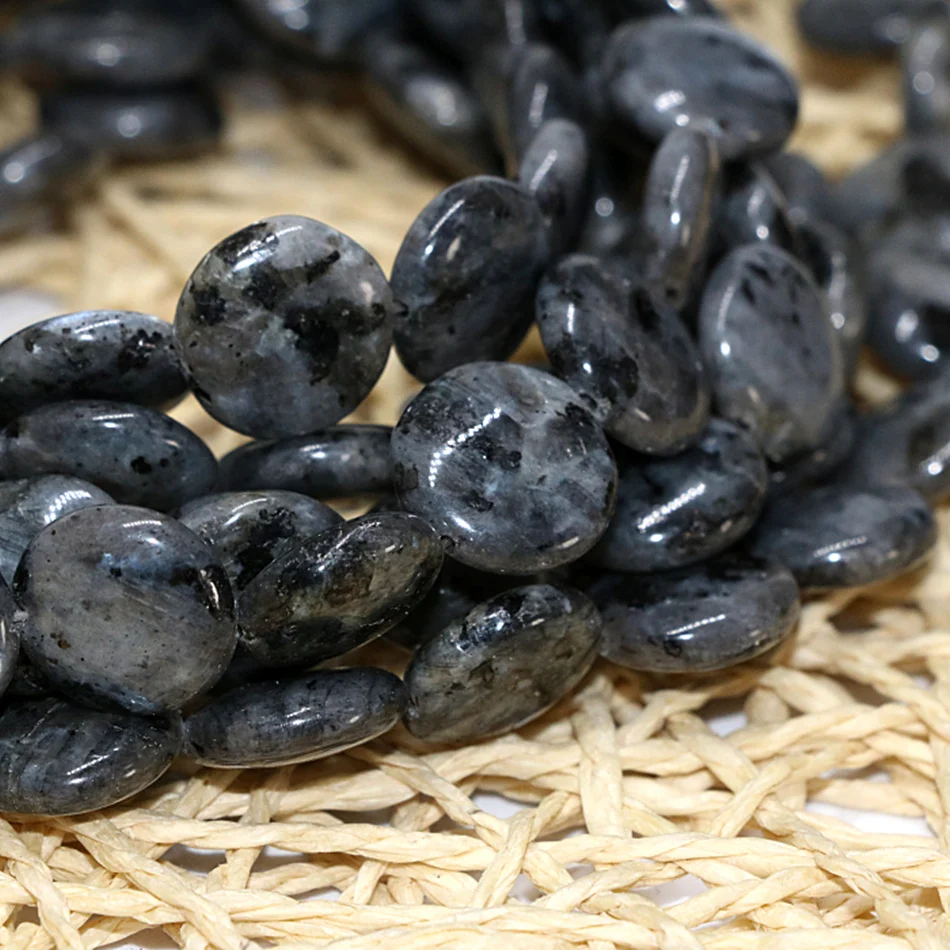 

Natural Labradorite stone 12mm 14mm hot sale coin charms loose beads diy high quality Jewelry making 15 inch A18