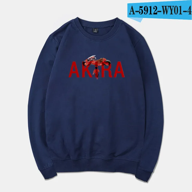 navy blue Акира аниме фильм Повседневный Свободный пуловер с капюшоном толстовки мужские толстовки с принтом толстовки женские размера плюс 4XL спортивный костюм топы - Цвет: navy blue