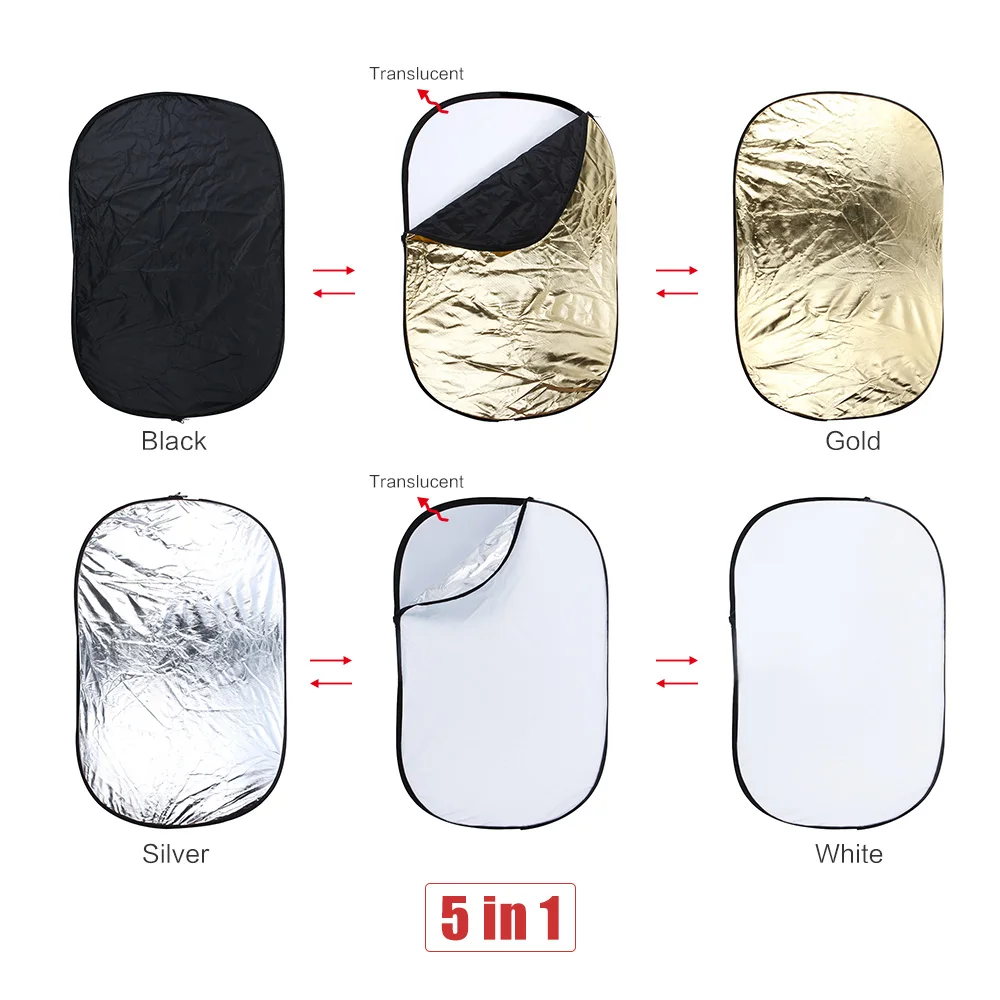 Andoer 60x90cm 24''x35'' 5 In 1 Multi Disc Photography Studio Photo Collapsible Light Reflector Handhold Portable |