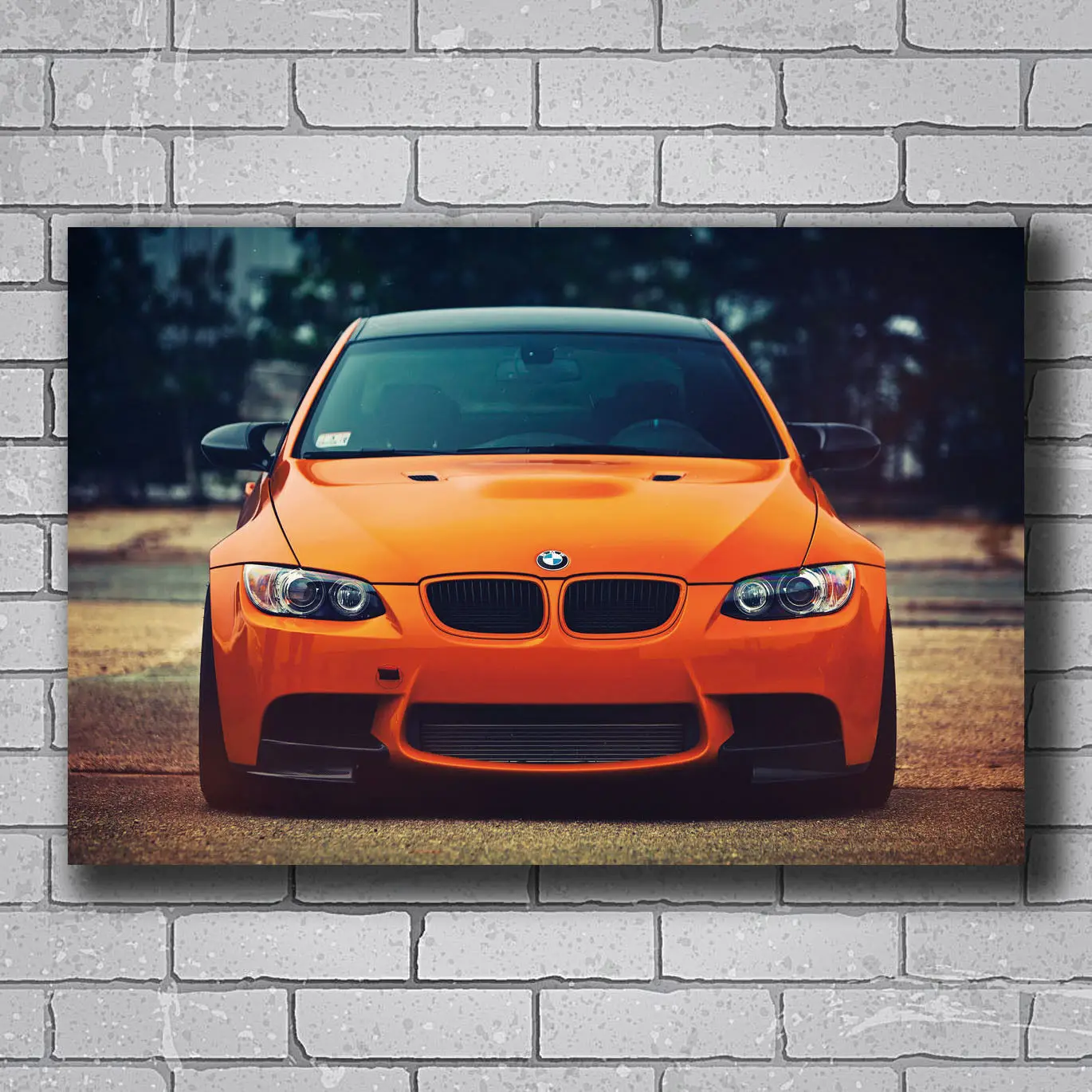 Q0406 плакаты и принты гоночного автомобиля BMW M3 оранжевые глаза мышцы горячей 20x30