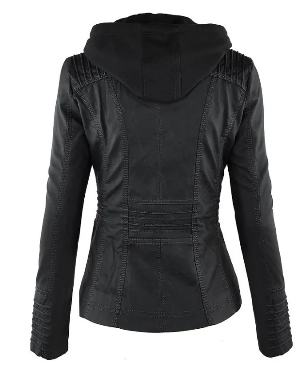 Nicesense осень Veste Cuir Femme кожаные куртки женские пальто Manteau Femme Jaqueta De Couro мотоциклетные куртки с капюшоном