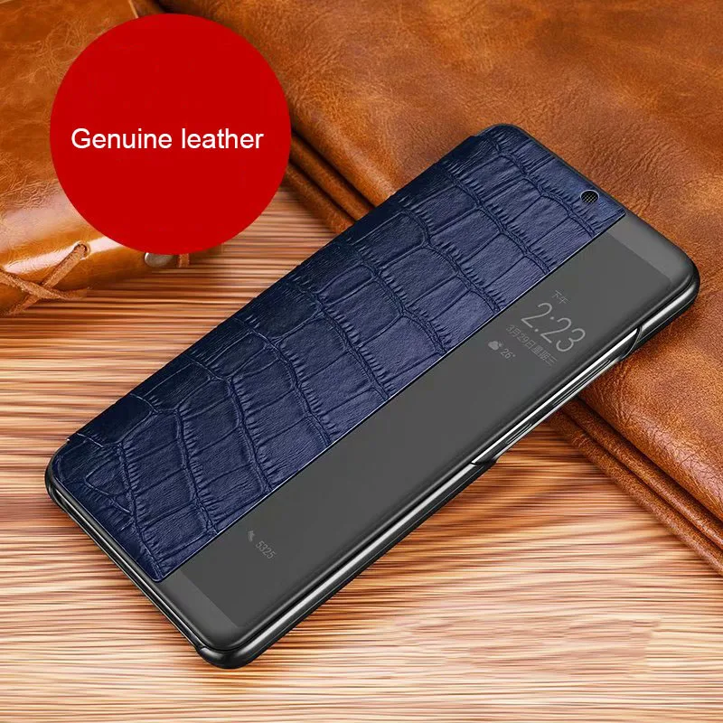 Чехол книжка из натуральной кожи с крокодиловой текстурой для Huawei Mate 20 Lite Mart Touch