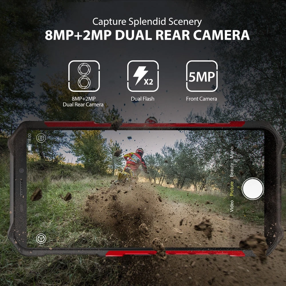 Ulefone Power X3 IP68 прочный Водонепроницаемый мобильный телефон Android 9,0 мобильный телефон 5," 4 ядра 2 ГБ+ 32 ГБ Face ID 5000 мАч для смартфонов