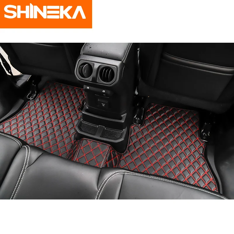Напольные коврики SHINEKA для Jeep Wrangler JL 2018-2021 кожаные автомобильные Роскошные
