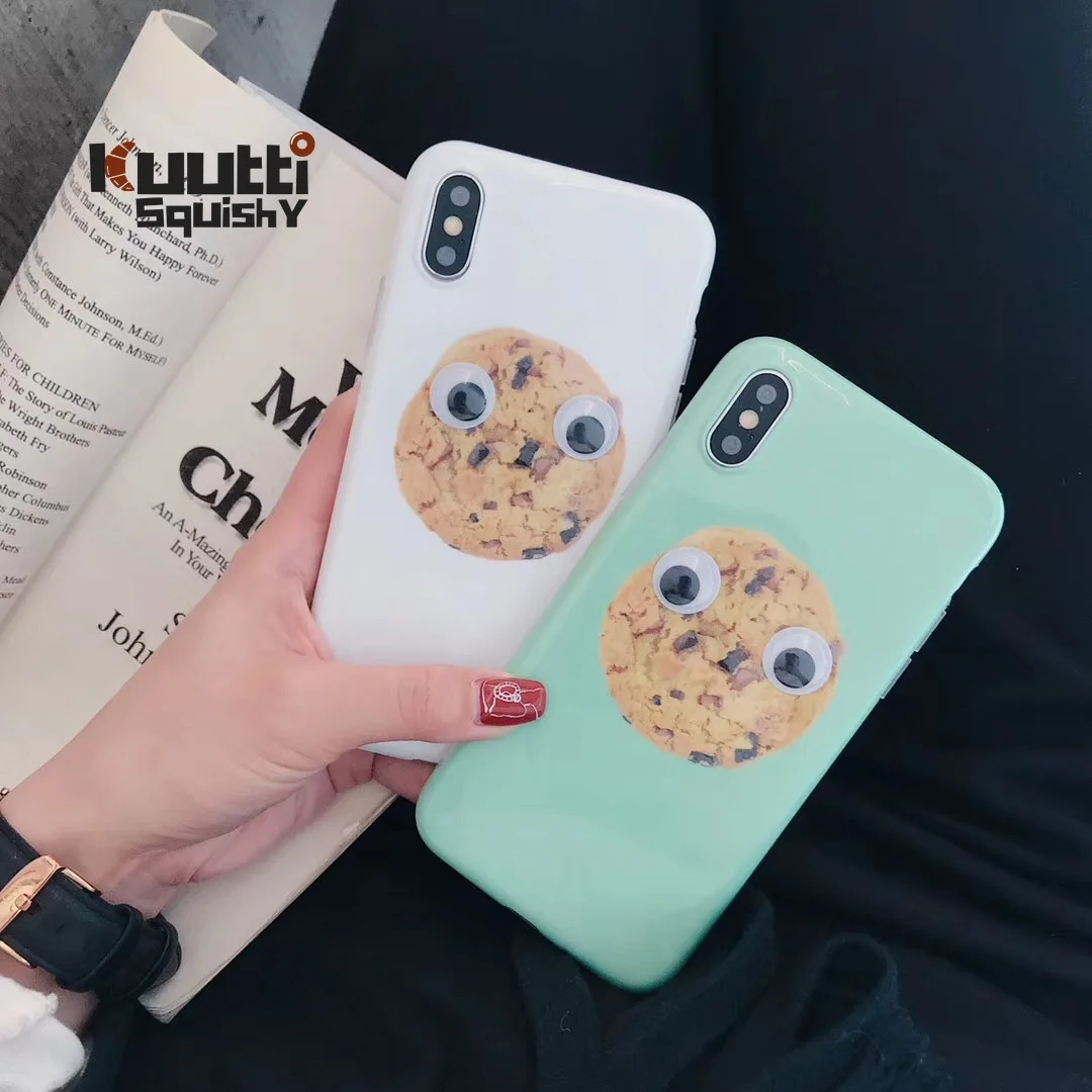 Kuutti мягкие забавные чехлы для телефонов с изображением печенья белого и зеленого