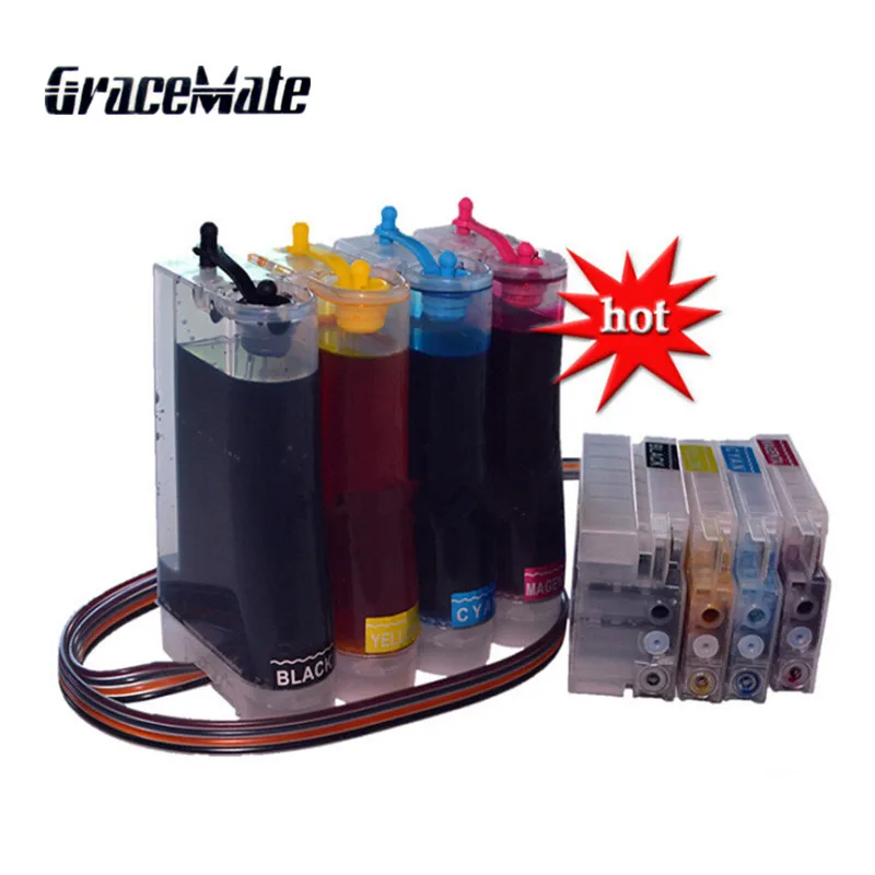 Бесплатная доставка СНПЧ с длинными рукавами 4 штуки цветные чернила для