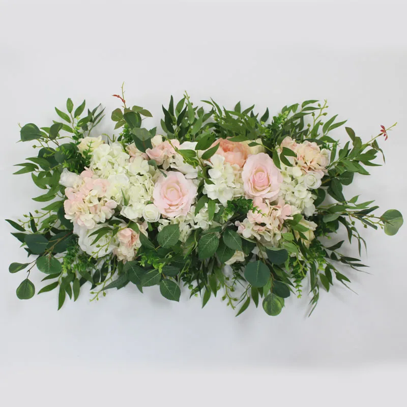 Pink B 60 cm Пользовательские DIY розы пионы лист искусственная Гортензия цветок Свадебный beckdrop Декор Арка Цветочная композиция дорожная направляющая ряд цветов - Цвет: Pink B 60 cm
