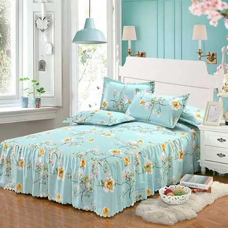 E Bed skirt Романтическая расцветка, покрывало для кровати, матовое, нескользящее, пылевое, с рюшами, размер королевы, покрывало Чандлер, кровать, юбка 150*200 см - Цвет: E Bed skirt