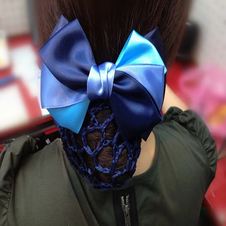 

1PCS Girl Elastic Hair Bands Large Bowknot Hair Ties Ribbon Net pocket Bow Hair Rope Elastic Women Headwear Hair Accessories