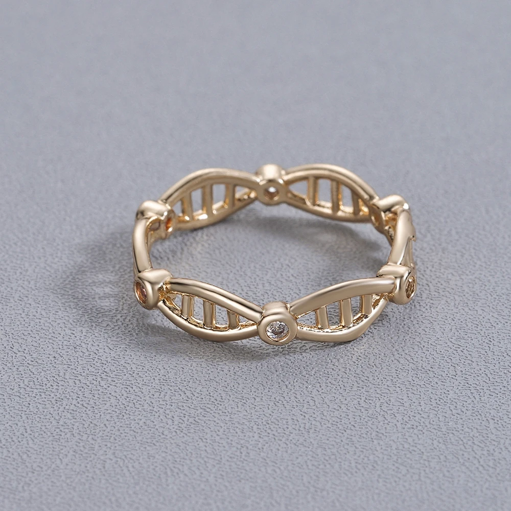 Чандлер Новое геометрическое кольцо для DNA Enclose обручальное научная молекула