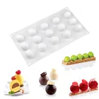 3d-силиконовые формы в форме круглого шара с 15 емкостями, мини-форма для выпечки в виде трюфеля, для шоколада, десерта, маффинов, хлеба, коричневого пудинга