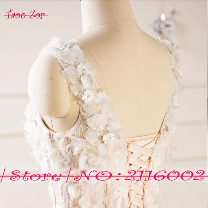 Taoozor почетный Robe De Mariage цветы жемчуг Кружево ТРАПЕЦИЕВИДНОЕ свадебное платье