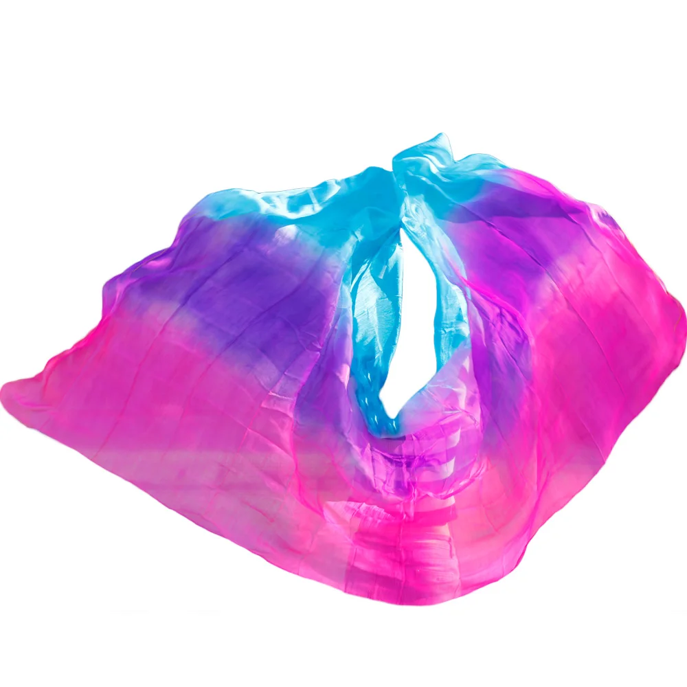 2019 100% real silk belly dance veil design dancing veils Performance Accessories wholesale Size and color can be customized |