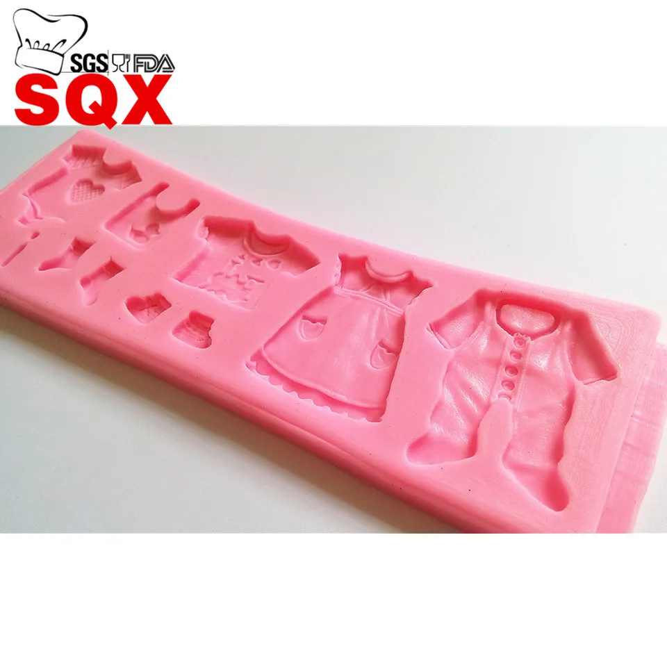 HOT 3D Baby Clothes Shower Silicone Molds Fondant Cake decoratings Tools wedding party Chocolate Baking SQ15181 | Дом и сад