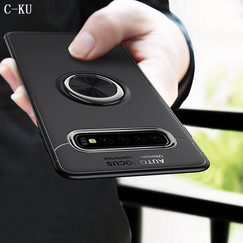 Luxury Car Holder Stand Magnetic Bracket Ring TPU+Metal Case Back Cover Coque For Samsung Galaxy S10 Plus Lite S10e S10plus s10+ |