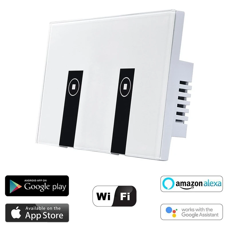 WiFi умный выключатель света 2 выключателя сенсорная настенная пластина Alexa