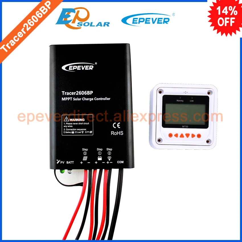 Регулятор солнечной mppt панели контроллера Tracer2606BP 10A 10amp с MT50 дистанционного метра