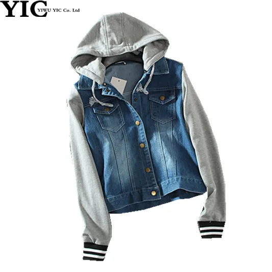 Новый джинсовый пальто негабаритных толстовка с капюшоном верхняя одежда жан