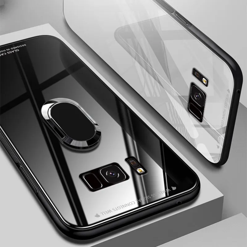 Для Samsung Galaxy A10S A20S A50S A30S A70 A50 A60 A40 A30 A20 A10 A9 A6 A8 Plus A7 2018 магнитное кольцо стеклянный