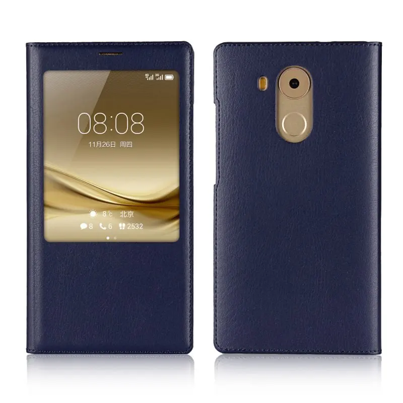 Мобильный телефон сумки для Huawei Mate 8 умный чехол с окошком кожаный откидной
