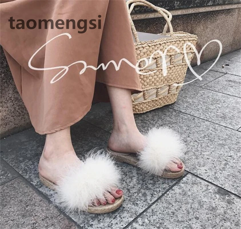 Taomengsi/женские тапочки сезон лето новый стиль 100 шт. ulzzang шерсть верхняя одежда