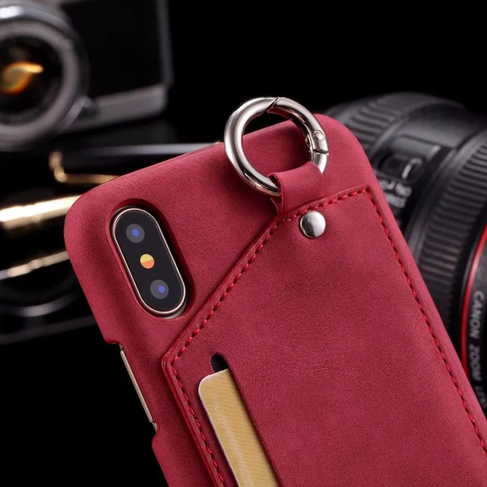 Slim Card Hook PU Leather Hard back Cover Case For iphone 11 Pro Max XS XR X 8 7 6 6s Plus Phone Protect Shell | Мобильные телефоны