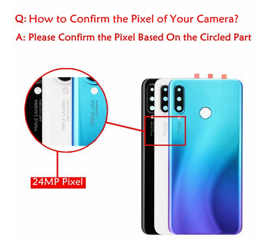 Для huawei P30 Lite Задняя крышка батареи+ камера Стекло Объектив 24MP nova 4e задняя крышка корпуса Замена двери Ремонт Запасные части