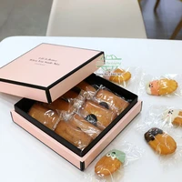 pink color cake sugar paper box with black edgecandy biscuit boxsnacks packaging gift square boxes 100pcslot