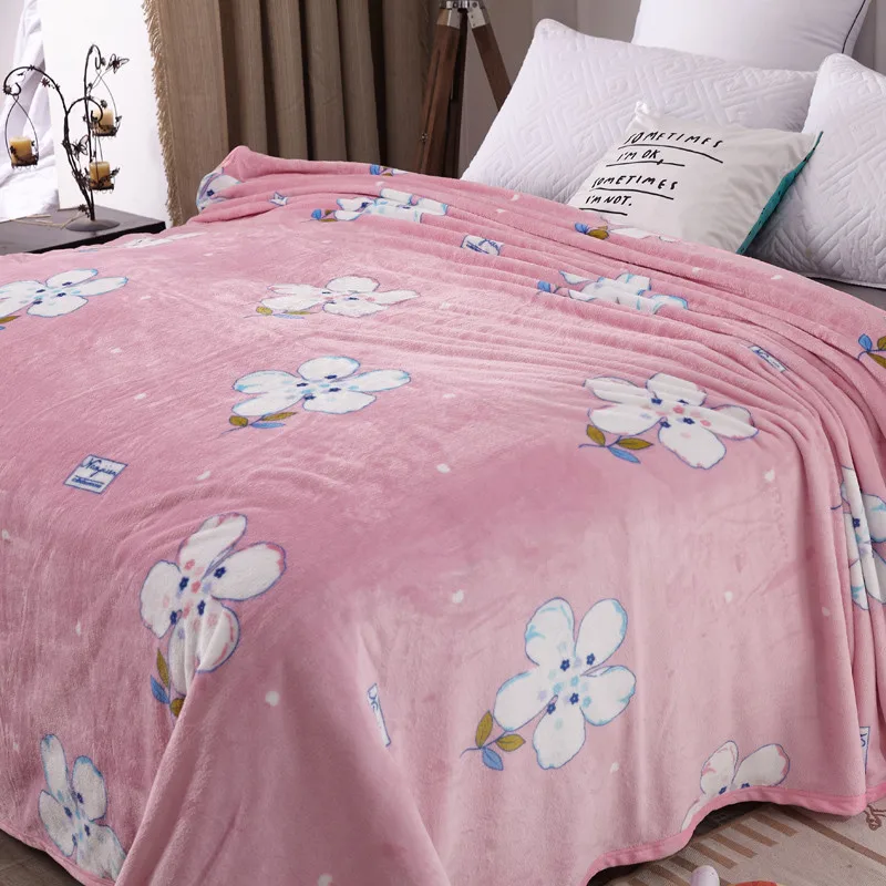 Одеяло с покрывалом Light Red White Print размером 200x230 см из мягкого высокой плотности фланеля для дивана/кровати/автомобиля, переносные пледы.