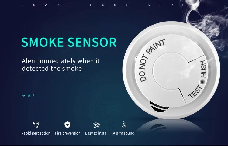 Tuya Wi-Fi дымовой детектор пожарной сигнализации детектор Smart life App уведомления оповещения с установкой связи