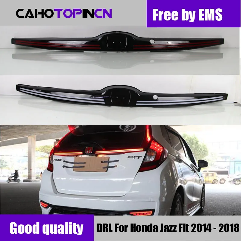 Автомобильный Стайлинг задние фары для Honda Jazz Fit 2014 2018 противотуманные DRL +