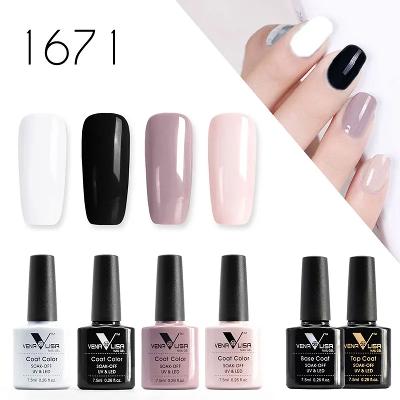 1671 4colorbase top Venalisa, поставка с фабрики, рождественские подарки, набор из 7,5 мл, дизайн ногтей, замочить от УФ, зеркальный Гель-лак для ногтей, Гель-лак, лаки - Цвет: 1671 4colorbase top