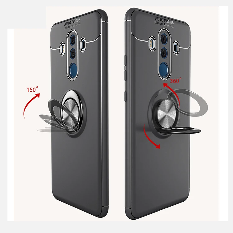 for Huawei Mate 10 P10 Plus Pro Lite Honor 9 Case Car Holder Silicone Phone Cases MT 10PRO Cover Pull Metal Ring |