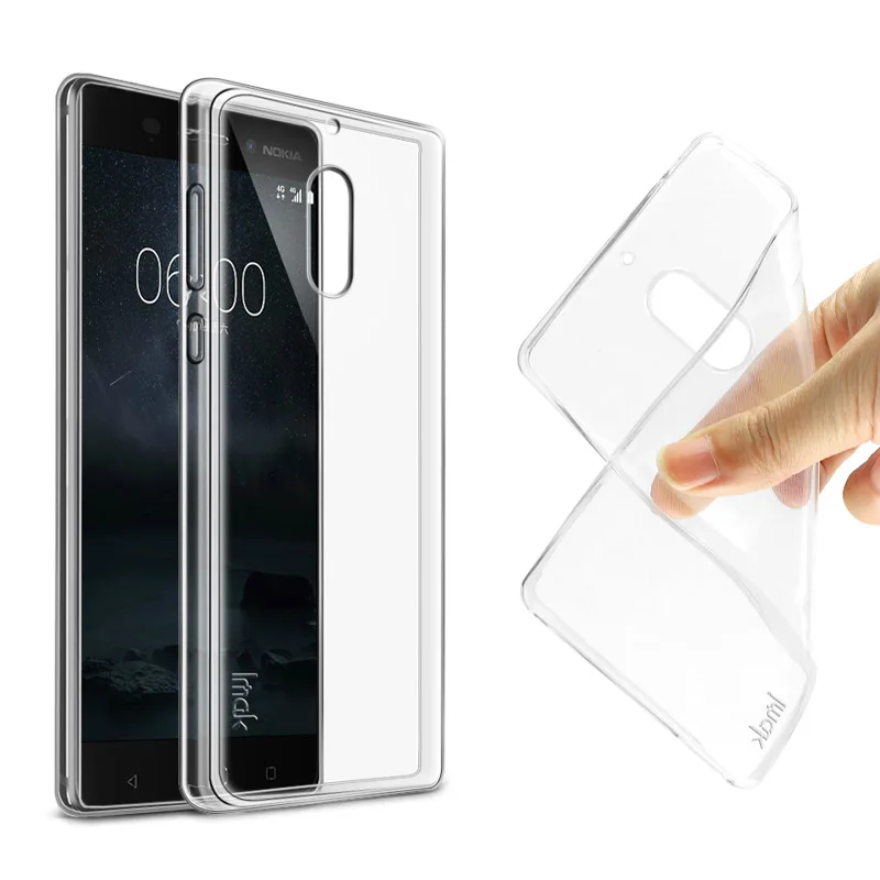 IMAK Ультра Тонкий Мягкие TPU Чехол Для Nokia 6 Прозрачная Задняя Кожного покрова для