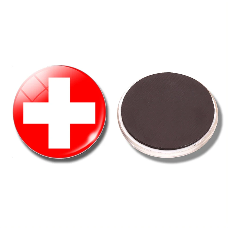 Флаг Швейцарской Конфедерации магнит на холодильник 30 мм стеклянный купол