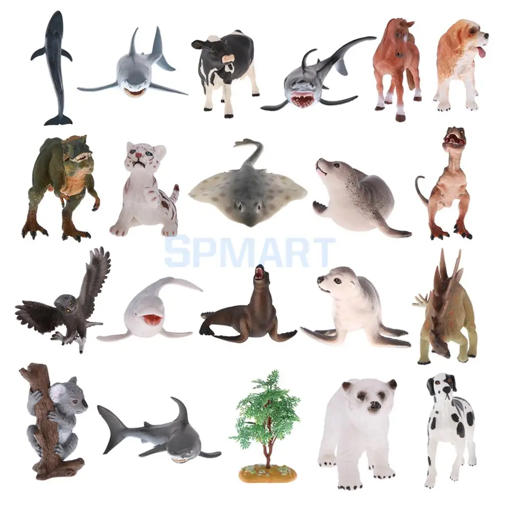 Реалистичная фигурка модели дикого животного/дерева Детская образовательная