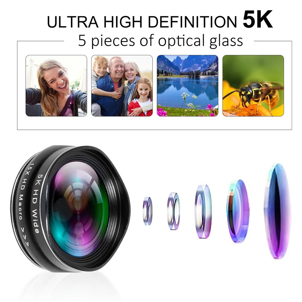 Мобильный телефон линзы для смартфона профессиональная камера 5K HD 0.45X