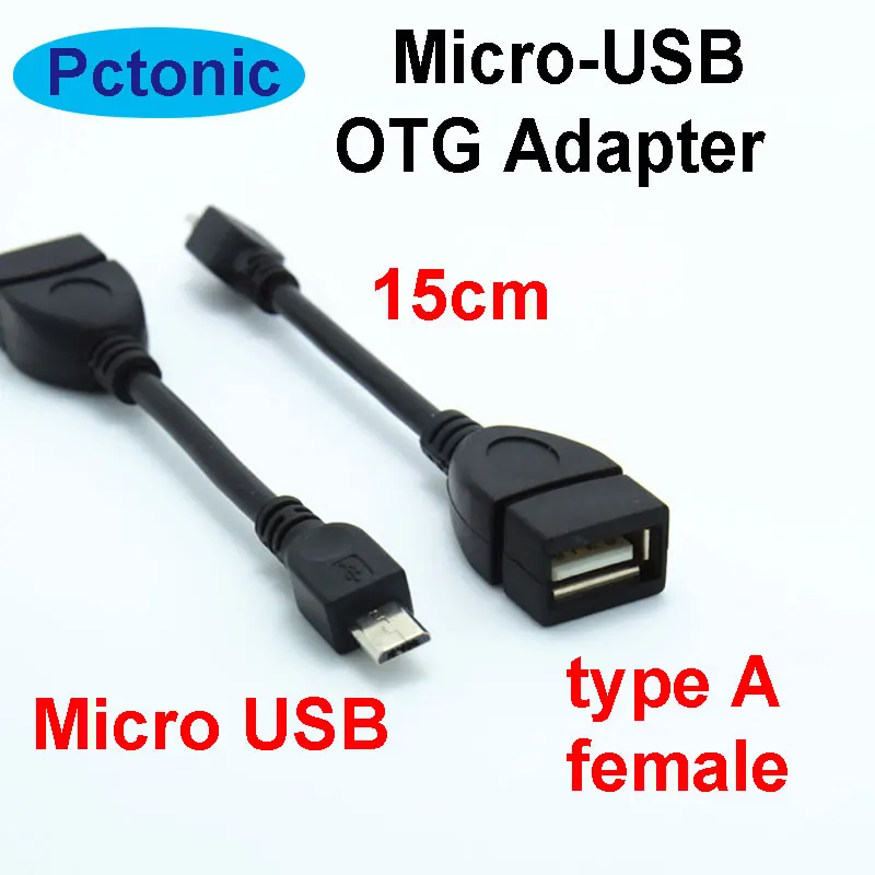 Адаптер PCTONIC Micro USB OTG конвертер короткий кабель длиной 15 см Type A гнездовой разъем