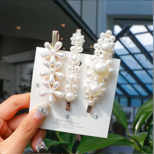 Корейский модный трендовый геометрический квадратный Треугольник Имитация жемчуга цветок заколки для волос шпильки для женщин модные аксессуары для волос для девочек - Цвет: 21