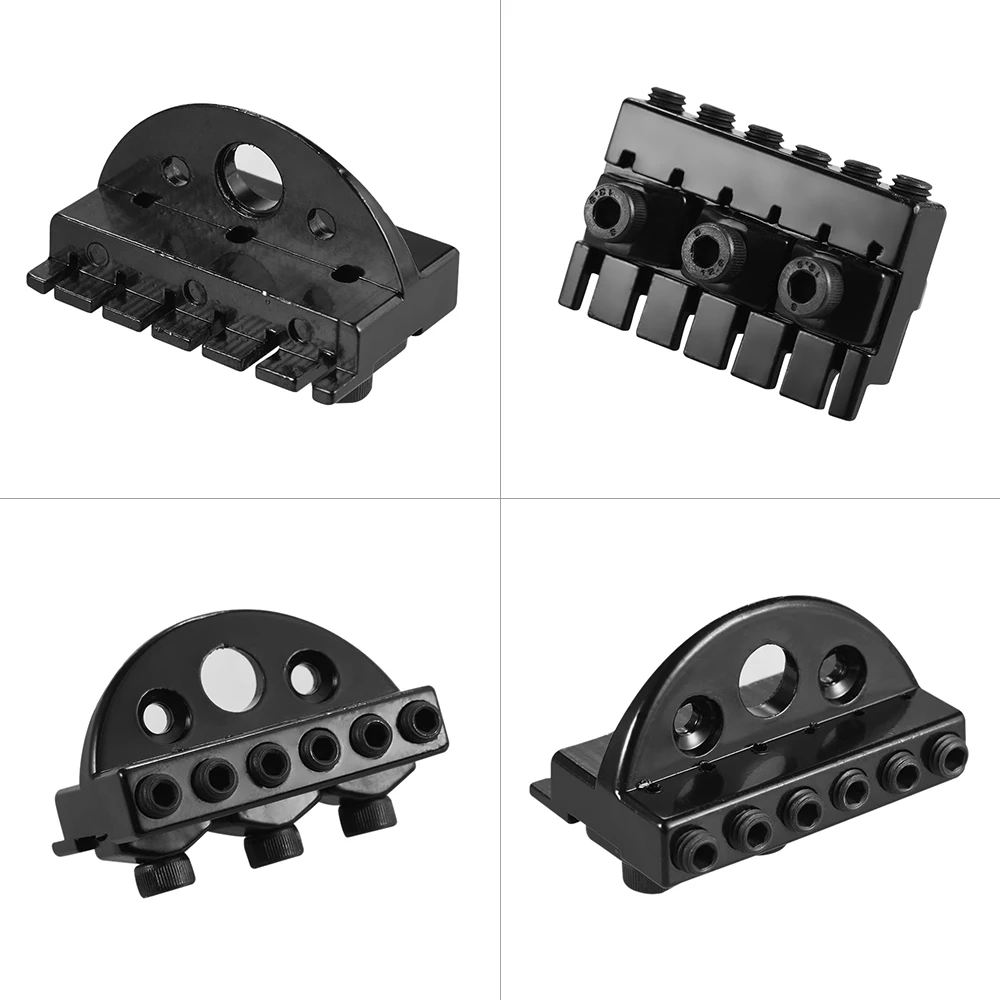 

6-string Headless Electric Guitar String Locking Nut Set with 2 Wrench 2 Screw Black