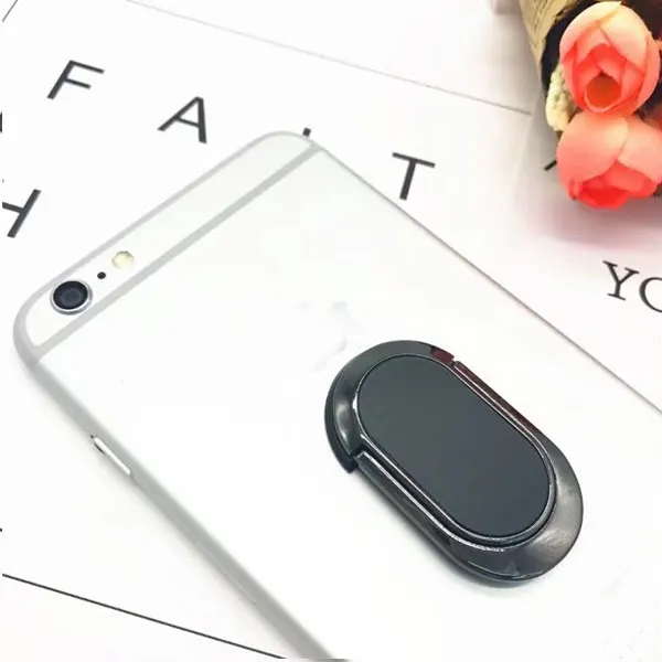 JCASE, металлический перстень в деловом стиле, универсальный держатель для мобильного телефона, вращение на 360 градусов, кольцо на палец, магнитный держатель для автомобиля - Цвет: black