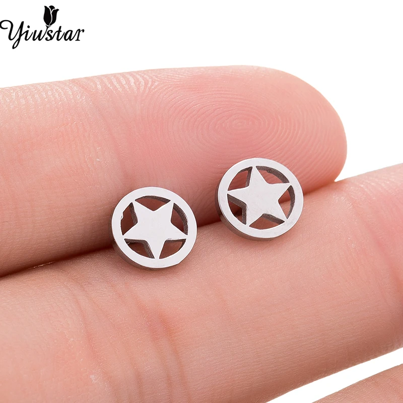 Серьги Yiustar из нержавеющей стали для женщин милые женские блестящие серьги в