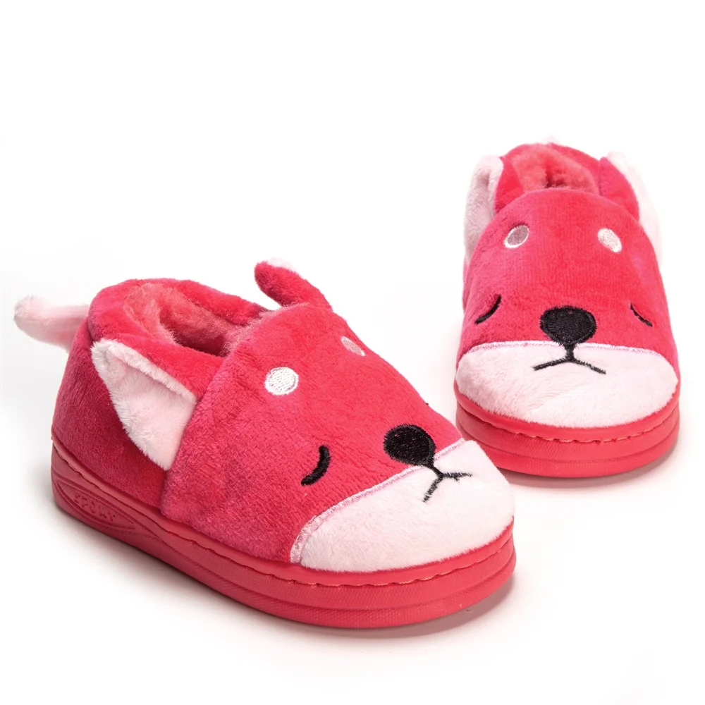 ESTOMICO/Детские плюшевые хлопковые тапочки домашняя обувь для мальчиков и девочек с