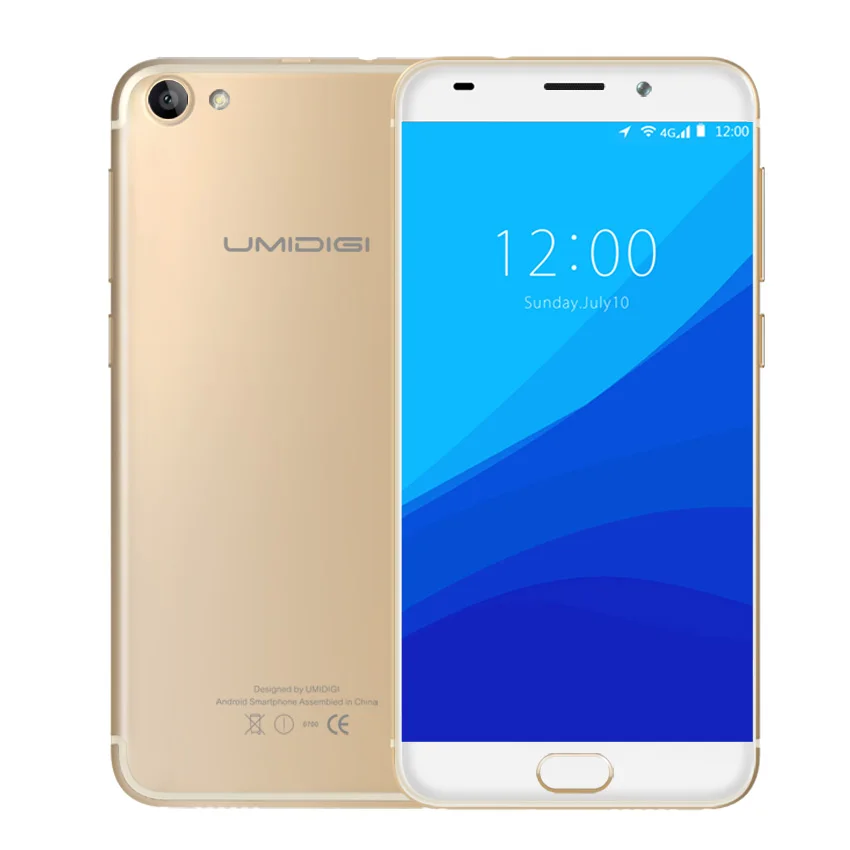 UMIDIGI G Android 7 0 смартфон MTK6737 четырехъядерный 5 дюймовый экран сотовый телефон 2G ram 16G